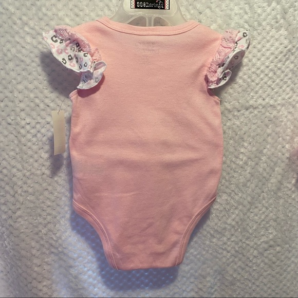 NWT Little Girls Matching Set, Onsie, Leggings, Tutu, Glitter Pink Leopard Spots - Picture 5 of 16